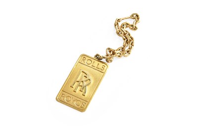 Lot 345 - A 9 Carat Gold Rolls-Royce Keyring, the...