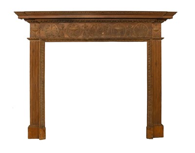 Lot 642 - An Adam-Design Pine Chimneypiece, 19th century,...