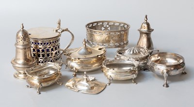 Lot 45 - A Collection of Assorted Silver Condiment...
