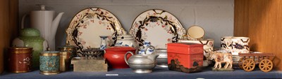 Lot 185 - An English Imari Porcelain Teaset, together...
