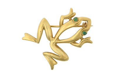 Lot 2231 - An Emerald Novelty Brooch modelled as a...