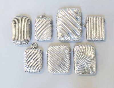 Lot 93 - Seven Various Victorian and Later Silver Vesta-...
