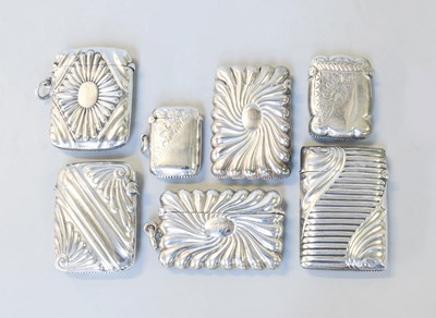 Lot 88 - Seven Various Silver Vesta-Cases, each...