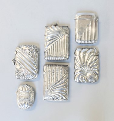 Lot 79 - Six Assorted Silver Vesta-Cases, variously...