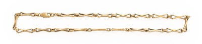 Lot 380 - A 9 Carat Gold Fancy Link Chain, length 39cm