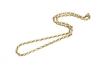 Lot 339 - A 9 Carat Gold Cable Link Chain, length 45cm