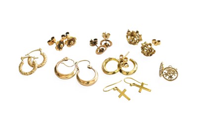 Lot 352 - Eight Pairs of Earrings, of varying designs,...