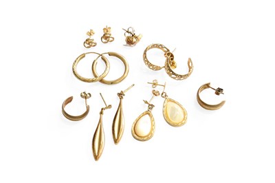 Lot 340 - Seven Pairs of Earrings, of varying designs,...