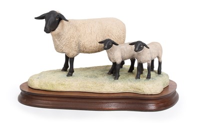 Lot 47 - Border Fine Arts 'Suffolk Ewe & Lambs' (Style...