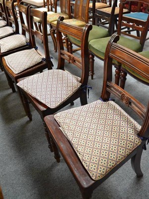 Lot 492 - A composite set of seven 19th century mahogany dining chairs with plank seats