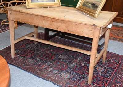 Lot 1260 - A Late George III Pine Kitchen Table, one end...