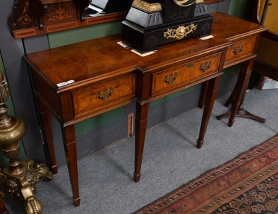 Lot 1304 - A Reproduction Feather Banded Breakfront Burr...