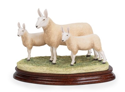 Lot 30 - Border Fine Arts 'Border Leicester Ewe & Lambs'...