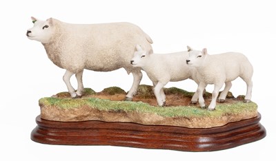 Lot 25 - Border Fine Arts 'Beltex Ewe & Lambs', model...