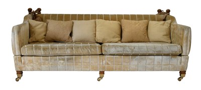Lot 678 - A Three-Seater Sofa, modern, covered in yellow...