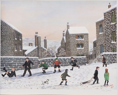 Lot 1045 - Tom Dodson (1910-1991) Children playing in the...