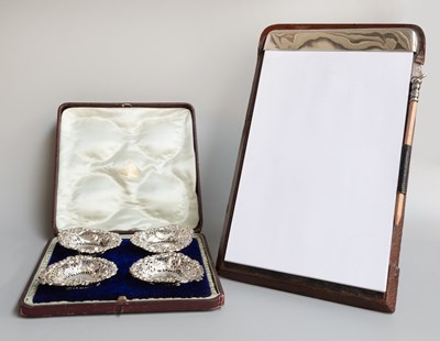 Lot 145 - An Edward VII Silver-Mounted Leather Notepad...