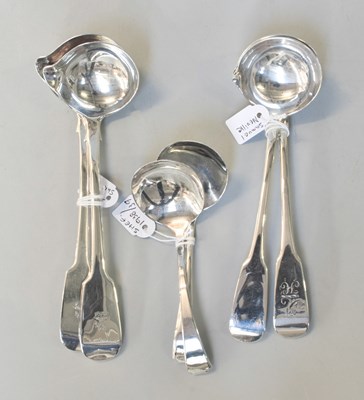 Lot 72 - Four Various Irish Silver Toddy-Ladles, Fiddle...