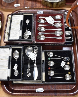 Lot 163 - A Collection of Assorted Cased Silver Flatware,...
