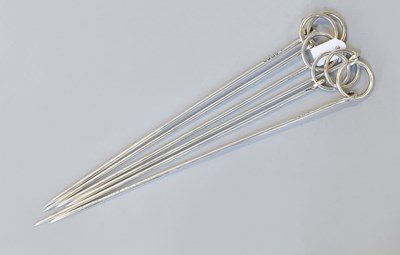 Lot 73 - A Set of Six William IV Silver Meat-Skewers,...