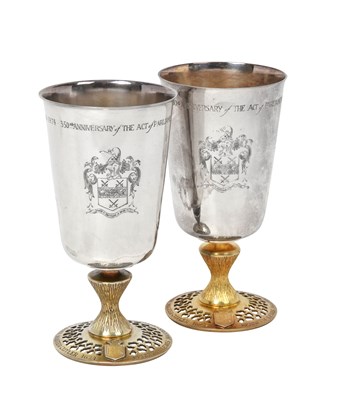 Lot A Pair of Elizabeth II Silver Goblets