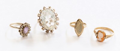 Lot 393 - Four Rings, comprising of a cameo example,...