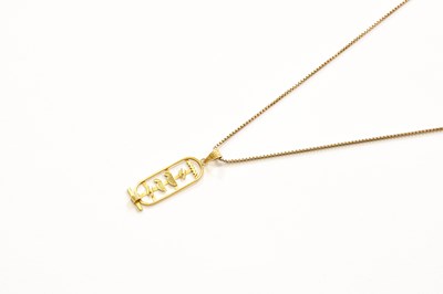 Lot 378 - A Pendant on Chain, the Egyptian hieroglyphic...