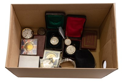 Lot 413 - A Lady's 14 Carat Gold Fob Watch, case stamped...