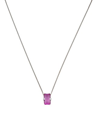 Lot 2326 - A Synthetic Pink Sapphire Pendant on Chain the...