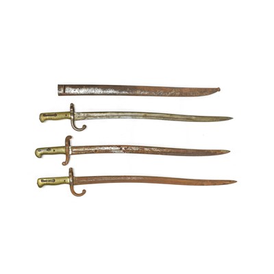 Lot 283 - A French M1842 Sabre Bayonet, the back edge of...