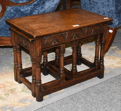 Lot 1241 - A Titchmarsh & Goodwin Style Nest of Three Oak...