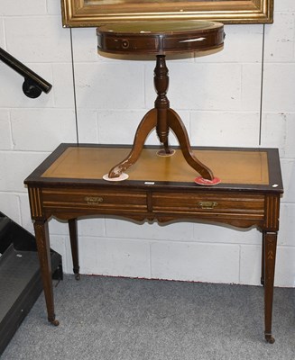 Lot 1256 - An Edwardian Leather Inset Writing Table,...