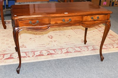 Lot 1223 - A Reproduction Mahogany Serpentine Fronted...
