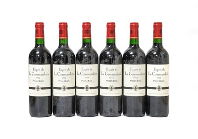 Lot 4049 - Esprit de La Commanderie 2012 Pomerol (six...