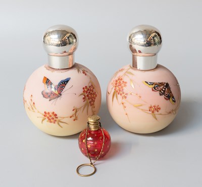 Lot 58 - A Pair of Victorian Silver-Mounted Opalescent...