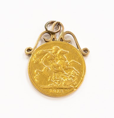 Lot 373 - A Sovereign Pendant, dated 1913, mounted as a...