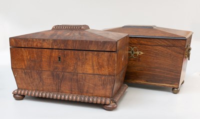 Lot 259 - A Regency Rosewood Tea Caddy, of sarcophagus...