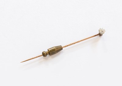 Lot 394 - A Diamond Stick Pin, the old cut diamond in a...