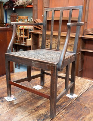 Lot 1369 - An Early 20th Century Cane Seated Campaign...