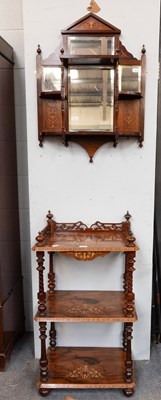 Lot 1307 - A Victorian Figured Walnut Three Tier Whatnot...