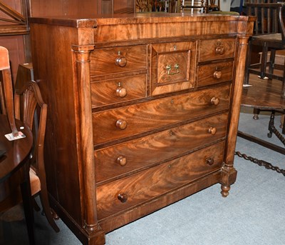 Lot 1367 - A Victorian Mahogany Four Height Scotch Chest,...