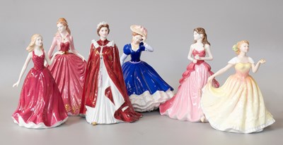 Lot 206 - Three Royal Doulton Figures, two Coalport...