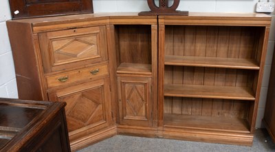 Lot 1310 - A 20th Century Corner Open Bookcase Cabinet,...