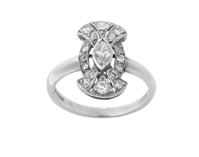 Lot 2321 - An 18 Carat White Gold Diamond Cluster Ring...