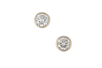 Lot 2102 - A Pair of 18 Carat White Gold Diamond...