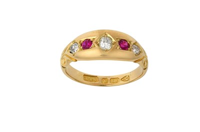 Lot 2360 - An 18 Carat Gold Ruby and Diamond Five Stone...