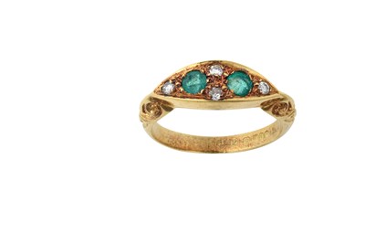 Lot 2414 - An 18 Carat Gold Emerald and Diamond Ring a...