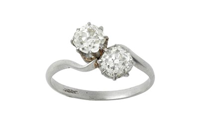 Lot 2350 - A Diamond Two Stone Twist Ring the old cut...