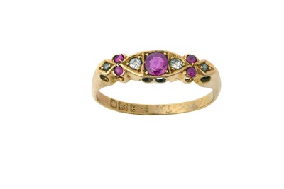 Lot 2405 - An 18 Carat Gold Ruby and Diamond Ring the...