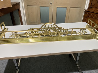 Lot 1335 - A Brass Fire Fender in Georgian Style, with...